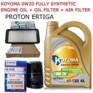 PROTON SUZUKI ERTIGA OIL FILTER + AIR FILTER + KOYOMA 0W20 FULLY SYNTHETIC ENGINE OIL