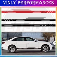 2PCS Hot side skirt auto motor sport stripe adornment door body vinyl stickers garland model gm car