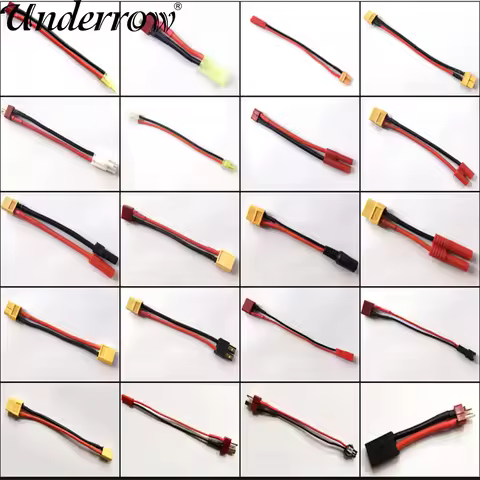 XT60 EC5 EC3 T Deans 4.0mm 3.5MM JST SM Tamiya Plug Female to Male Adapter Connectors 10cm Connectin