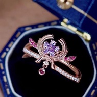 Anime Merchandise Yae Kamiko Ring Micro-Inlaid Purple Ring Cos Anime Merchandise Game Open Ring