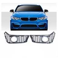 Front Grill Cover bmw F30 M3 Matte Black Double-Sided Foglamp Grill Style 320i 330i