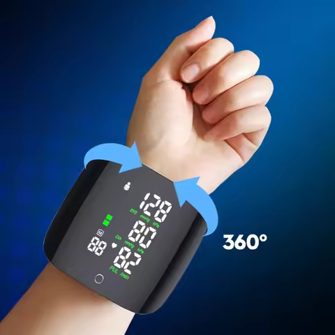 Smart Touch LCD Screen Wrist Blood Pressure Monitor Digital Voice Chargeable Heart Rate Sphygmomanom