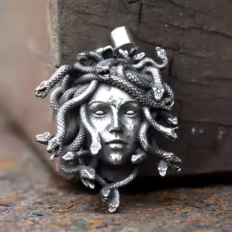 New 316L Stainless Steel Men's Medusa Pendant Necklace Vintage Snake Animal Accessories Party Gift f