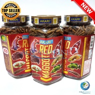 Akari Red Maggot 130 gr Arowana Fish Food Channa Oscar Louhan Pbass Predator With Red Pigment Astaxa