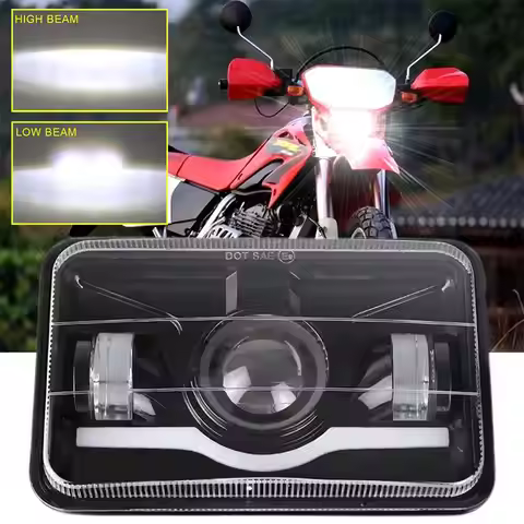 Projector 4"x6" LED Headlight H4656 H4651 LED Headlamp For Honda XR650L 1993-2013 XR250L XR650R XR40