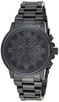 ▶$1 Shop Coupon◀  Citizen Eco-Drive Weekender Chronograph Mens Watch, Stainless Steel, Black (Model: