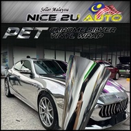 PET Chrome Silver Mirror Vinyl Wrap Sticker Film Self Adhesive Car Wrap Decal Vinyl Film DIY