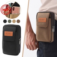 Waist Bag Canvas Cell Phone Bag Hanging Bag Wear Belt Hanging Phone Waist Mini Multifunctional E8z0