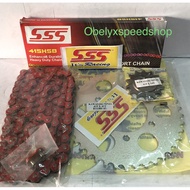 MERAH Gearset SSS 415 HSB Chain Red/Red Ninja-R Ninja-RR