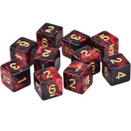D6 Dungeon and Dragon D & D6 Sides Wanzhi Brand Props Dice 16MM Number 1-6 Dice Red Black Two-Color