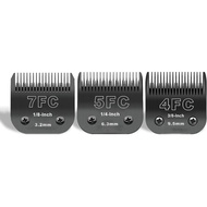 7FC+5FC+4FC Black Detachable Pet Dog Grooming Clipper Stainless Steel Blades Set,Compatible with And