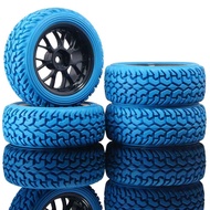 RC 907B-8019 Rally Tires &amp; Wheel Rims 4P For HSP 1/16 1:16 On-Road Rally Car