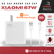 [3-13.9 voucher 8%] Bộ Sạc Nhanh Xiaomi 67W  Củ Với Cáp Sạc Nhanh Type-C  Cap A6  Sạc Nhanh Không Nó