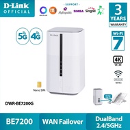 D-Link DWR-BE7200G 5G NR Wi-Fi 7 BE7200 Multi-Gigabit (MG) VoNR/Vo5G/VoLTE High-Density Mobile Route
