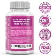 [PRE-ORDER] Milk Thistle Liver Detox Cleanse Liver Support - Cardo Mariano Milk Thistle Extract Seed Powder (80% Silymarin) - Alcohol Detox Liver Care Health Repair - Fatty Liver Herbal Supplement - 120 Capsules (ETA: 2023-08-31)