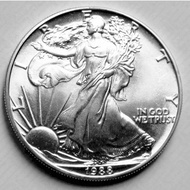 koin perak 1 oz 1988 American Silver Eagle AU