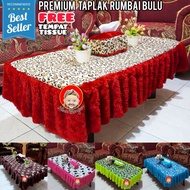 MBAH BLANGKON - Premium Fur Tablecloth FREE Tissue Cover Size 120x50cm | FUR TABLE MAT | Tablecloth 