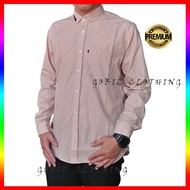 KEMEJA Men's Long Sleeve Shirt CreamPOLOS Casual Formal Cream Color JUMBO BIG SIZE XXL XXXL