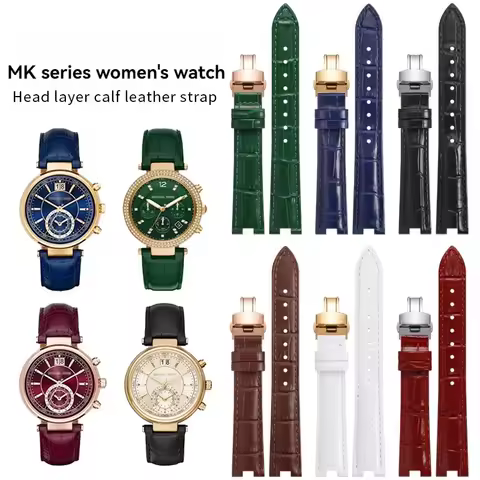 18x10mm 20x12mm Leather Watch Strap for MK Michael Kors MK2277 MK2425 MK5896 MK5354 5896 2277 Notch 