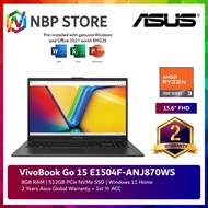 Asus VivoBook Go 15 E1504F-ANJ870WS/ANJ871WS/ANJ872WS 15.6'' FHD Laptop Amd Ryzen 3-7320U/ 8GB Ram/ 