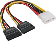 InLine Power Y-Cable Internal, 1x 13.34 cm (5.25 Inches) to 2x 15-Pin SATA, 0.2 m