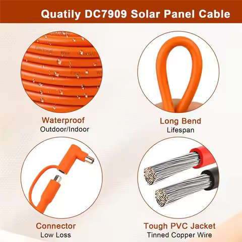 ABKP-Solar To DC 8Mm Charge Extension Cable 10FT,12AWG+14AWG Solar Cable With Solar Panel Connector