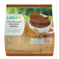 Lotus 3in1 Chocolate Malt Drink Original/ Minuman Malt Coklat Perisa Asli 18 Sticks x30g