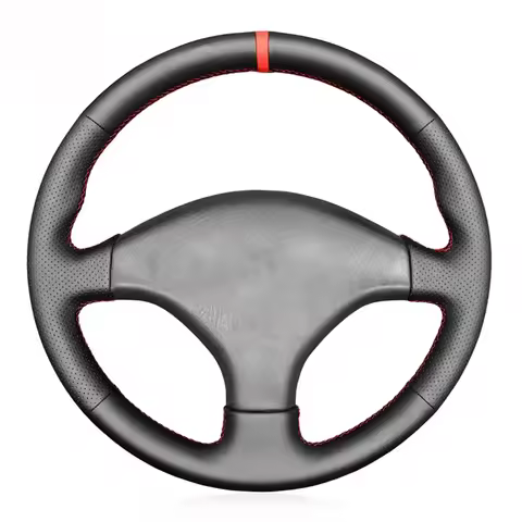 Black Faux Leather Car Steering Wheel Cover For Honda Civic 6 EK CTR EK3 EK4 Civic Type R Sir EK9 Pr