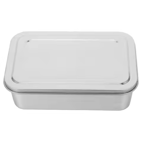 Stainless Steel Tiramisu Pan with Transparent Lid Thickened Even Heating Deep Baking Tray Multipurpo