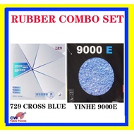 friendship 729 cross BLUE STICKY ELASTIC + YINHE 9000E SPIN ELASTIC TABLE TENNIS RUBBER SET OFFER