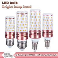 E27 LED Lamp E14 12W 16W LED Bulb SMD2835 220V Corn Bulb 60 80 LEDs High Brightness Chandelier Candl