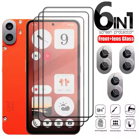 6-in-1 For Nothing CMF Phone 1 Glass Nothing CMF Phone 1 Tempered Glass Full 9H Screen Protector Not