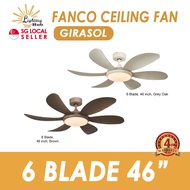 [Lighting Hub] [Installation Available] Fanco Girasol DC Motor ceiling fan tri-tone LED light / 6 speed / reversible / with remote