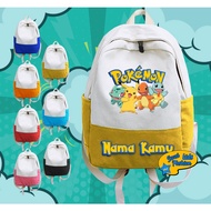 Pokemon Children's Bag Pokemon Pikachu School Bag Free Name