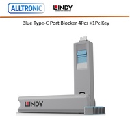 Lindy USB-C  Port Blocker Blue P/N: 40465 (4pcs of blocker + 1 Key) / Thunderbolt 3 Blocker / USB C 