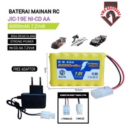 Paket Casan + Baterai RC / Baterai Mainan Anak / Baterai Tipe NI-CD 6X AA 72V 6000MAH SOKET TAMIYA