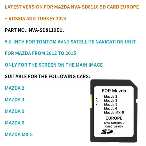 11.25 MAZDA 2 3 5 6 MX-5 EU MAP NAVIGATION FOR KARTE MAZDA AVN1 NVA-SD8110 2024/2025