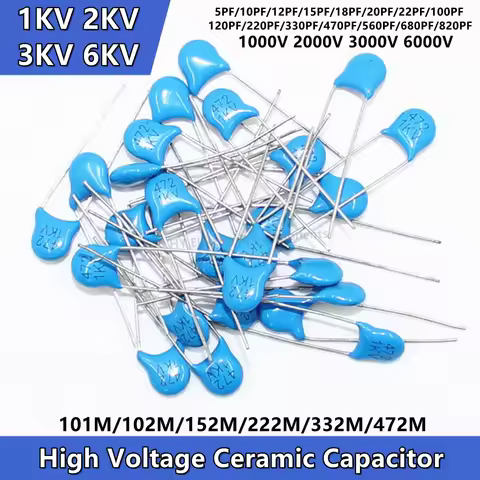 50PCS 1KV 2KV 3KV 6KV Ceramic Capacitor 1000V 5PF 10PF 12 15PF 18 20PF 22PF 101 102 152 222 332 472 