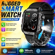 New Flashlight Military Smart Watch Men waterproof  Outdoor Sports Fitness Tracker Health Monitor 1.