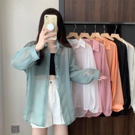 akifoon.store.w246 Long Sleeve Shirt Thick Chiffon Fabric Glittering With See-Through 6 Colors Fashi