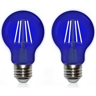 A19 Glass LED Blue Light Bulb, 6W(60W Equivalent) E26 Base, Dimmable LED Blue Color Light Bulb for C
