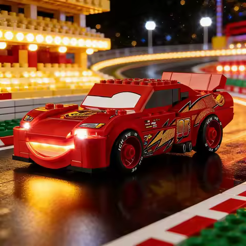 Cars 2 Lightning McQueen Lighting Set For LEGO 77255 Movie Speed Champions Not Include Building Bloc