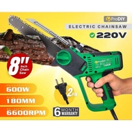 8" 220V Electric Chainsaw Pruning Cutter Branch Saw Mesin Potong Pokok gergaji kayu 6600rpm Gergaji Pokok