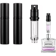 Travel  Bottle Refillable Atomizer - 2-Pack 5ML  Atomiser (Black & Black), 5m-15