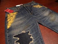 LEVIS 08501-0229 黃金破壞 加工 金漆 Nevada 內華達刷色 W34 全新正品