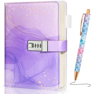 Diary with Lock for Girls Age 8-12, A5 Sectet Journal with Lock, 192 Pages Password Notebook Lock Di