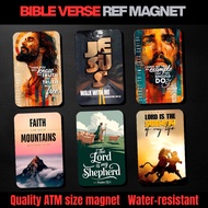 BIBLE VERSE Ref Magnet | Version 2 | Souvenir ATM Size | Waterproof, Scratch Proof, & Durable