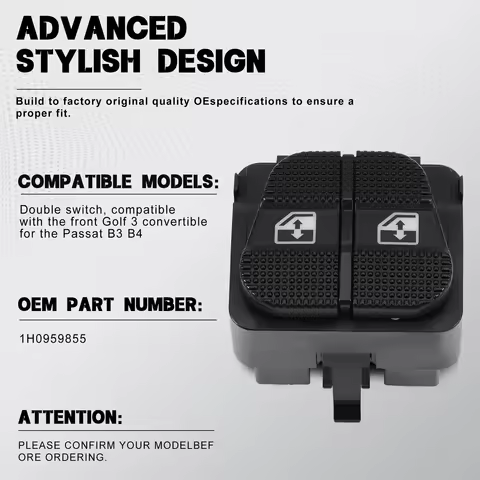 1H0959855 Electric Window Control Switch Button for VW Golf III Passat B3/B4 Golf III 1H1 Variant 1H
