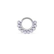 Piercingroom by Jay 2-Layer Ring Crown CZ Titanium G23 Clicker Lock G23 Medical Grade
