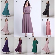 Muslimah Basic Nursing Como Crepe Jubah Long Dress